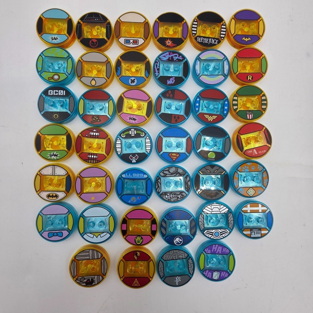 *LOT of 40* LEGO Dimensions Toy Tag Disc DC Batman Simpsons Beetlejuice ET &more